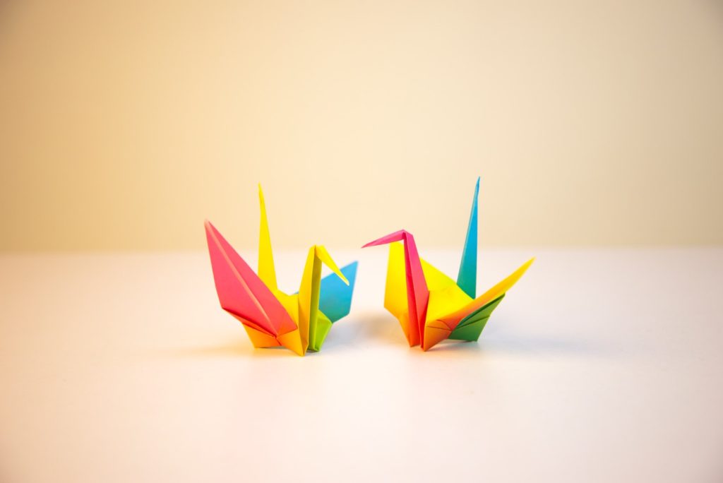 grues en origami