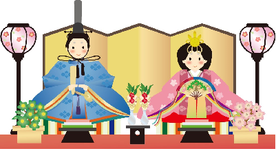 Hina matsuri : décor d'ensemble autour du couple impérial
